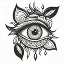 eye with tear falling tattoo design idea