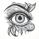 eye with tear falling tattoo design idea