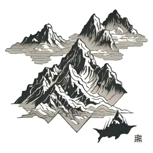 mount everest tattoo design idea