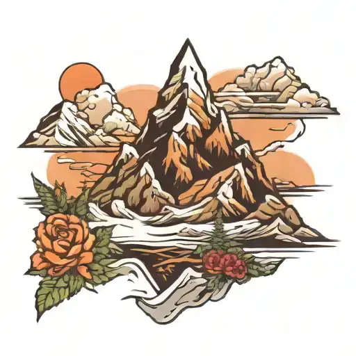 mount everest tattoo design idea