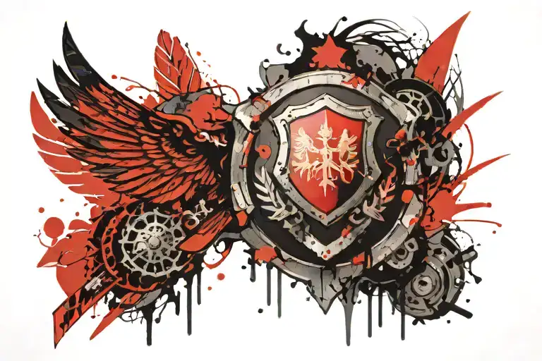 polish warrior shield adorned with intricate tattoo design idea