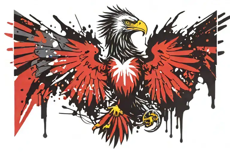 polish eagle fighting tattoo design idea