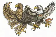 polish eagle fighting tattoo design idea