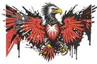polish eagle fighting tattoo design idea
