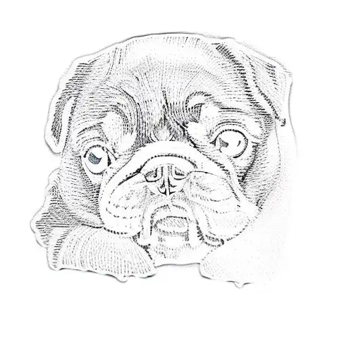 a pug puppy tattoo design idea