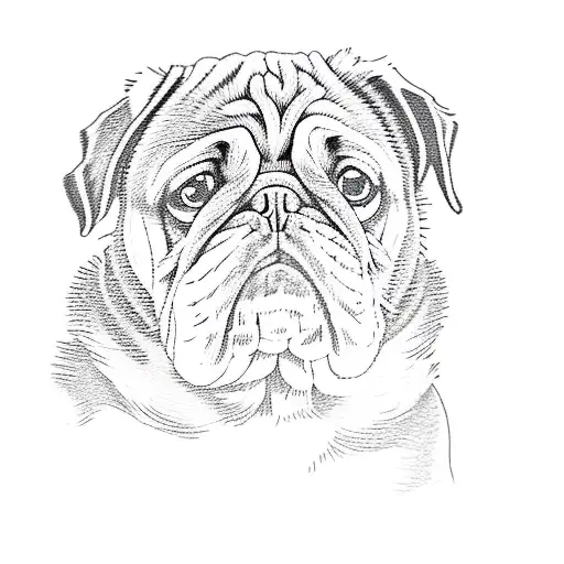 a pug puppy tattoo design idea