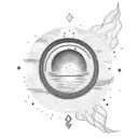 Sunset with Number 7 tattoo design idea