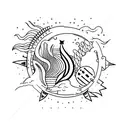 Sunset with Number 7 tattoo design idea