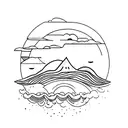 Sunset with Number 7 tattoo design idea