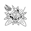 Sunset with Number 7 tattoo design idea