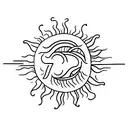 Sun and number 7 tattoo design idea
