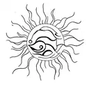 Sun and number 7 tattoo design idea