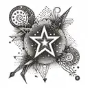 y2k star sign tattoo design idea