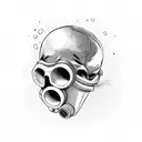 a skull with a gas mask tattoo design idea