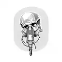 a skull with a gas mask tattoo design idea