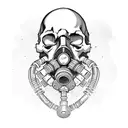 a skull with a gas mask tattoo design idea