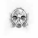 a skull with a gas mask tattoo design idea