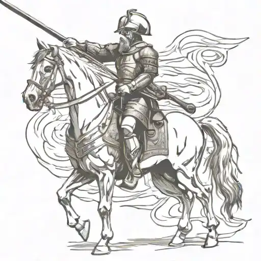 don quixote spear tattoo design idea