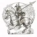 don quixote spear tattoo design idea