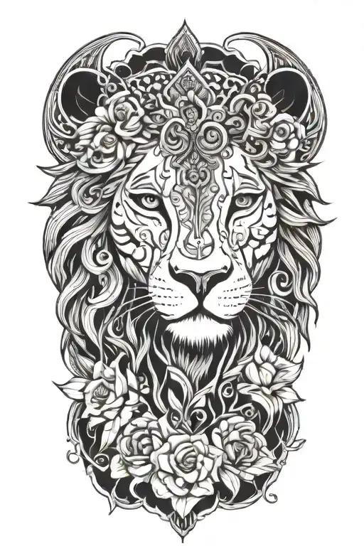 leo goddess tattoo design idea