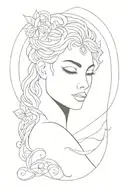 leo goddess tattoo design idea