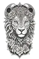 leo goddess tattoo design idea