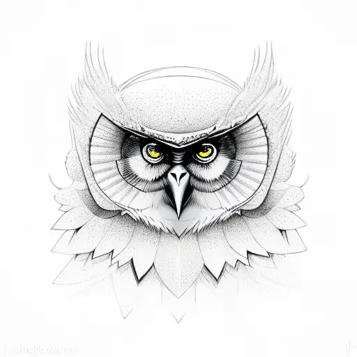 Monkey and owl tattoo design idea