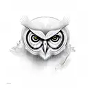 Monkey and owl tattoo design idea