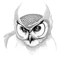 Monkey and owl tattoo design idea