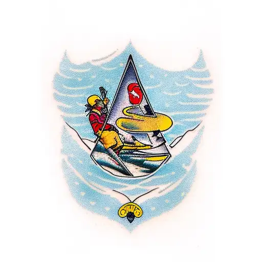 ski touring tattoo design idea