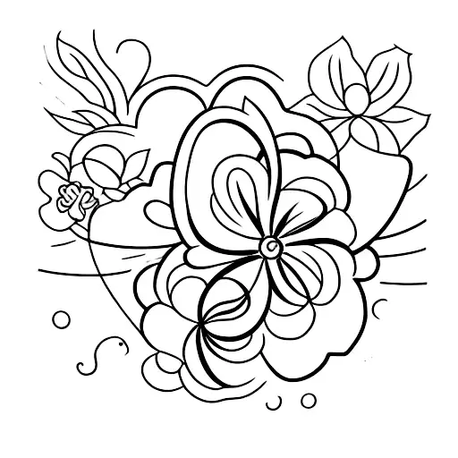 cross with flowers and words tattoo design idea