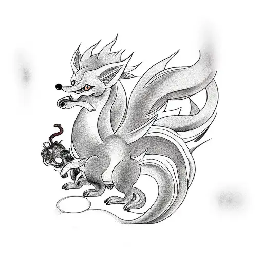 Ninetails tattoo design idea
