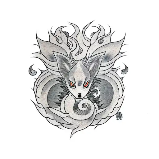 Ninetails tattoo design idea