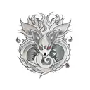 Ninetails tattoo design idea