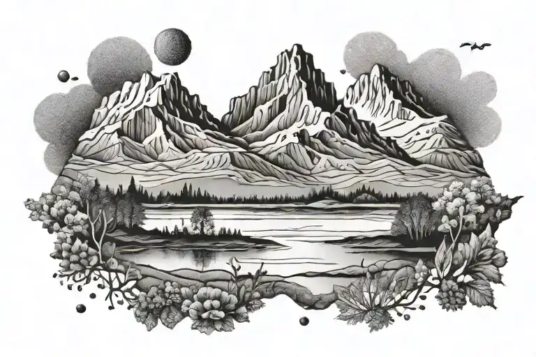 Icelandic landscape tattoo tattoo design idea