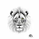 lion with 2 cubs tattoo design idea