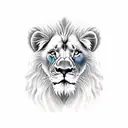 lion with 2 cubs tattoo design idea
