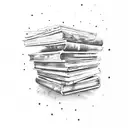 stack of books tattoo design idea
