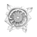 Squezed lemon tattoo design idea