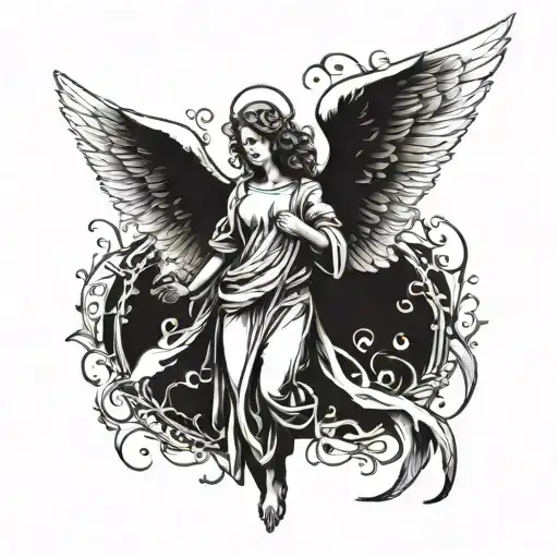 Biblical acurate angel tattoo design idea