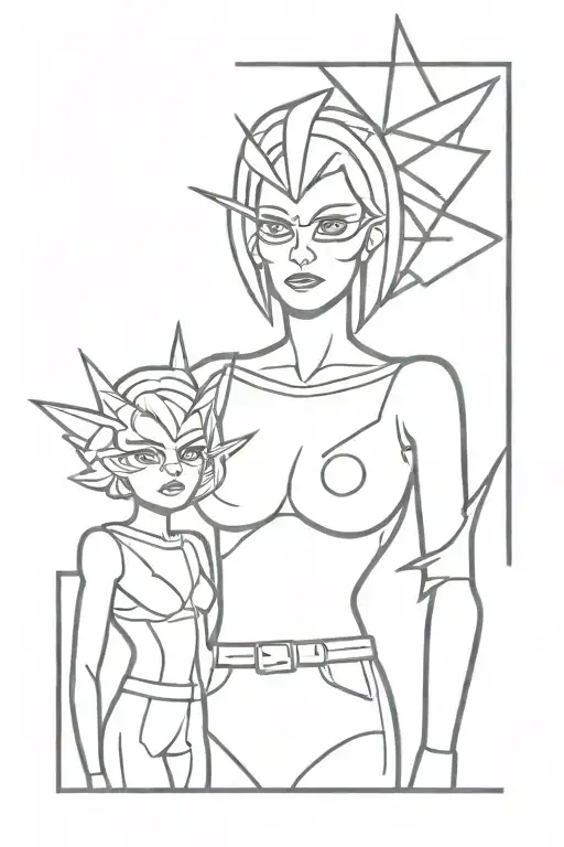 goldorak and granny and tattoo design idea