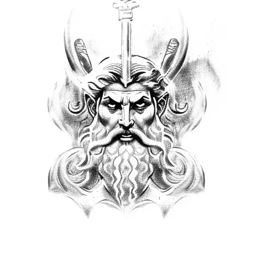 Sleeve tattoo of Zeus, Poseidon, and Hades tattoo design idea