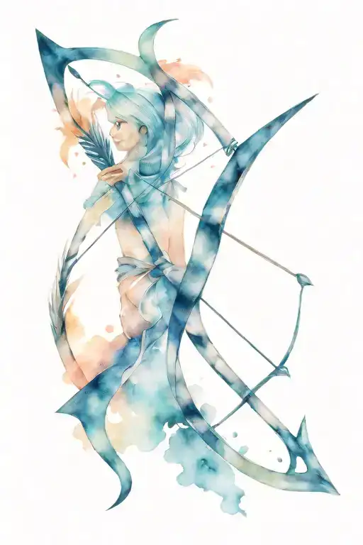 bow and arrow tattoo design idea