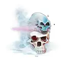 sheet ghost hitting bong tattoo design idea