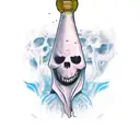 sheet ghost hitting bong tattoo design idea