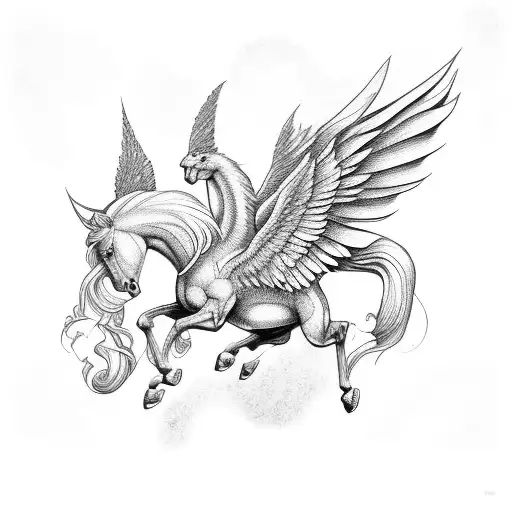 pegasus about to fly  tattoo design idea