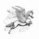pegasus about to fly  tattoo design idea