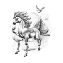 pegasus about to fly  tattoo design idea
