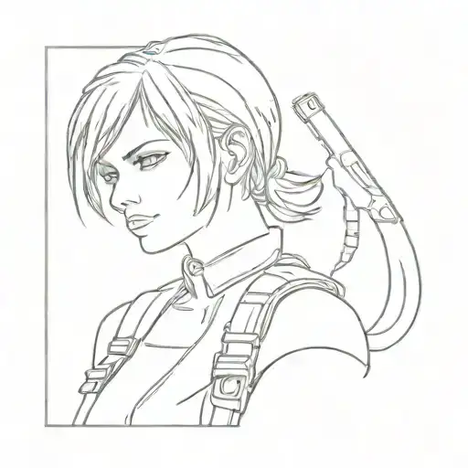 Create a minimalist tattoo of Resident Evil code veronica tattoo design idea