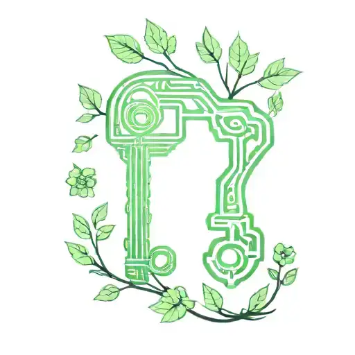 Create a minimalist tattoo of a key item from a Resident Evil game, like a green herb or a typewriter tattoo design idea